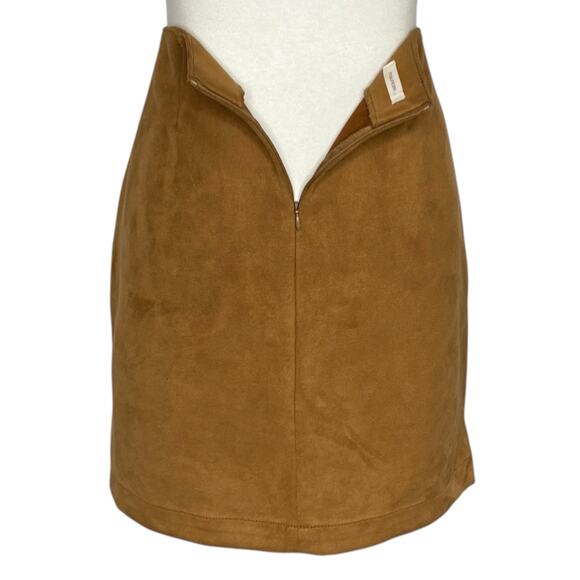 Maurices Womens Skirt 2 Brown Faux Suede Mini Pockets A Line Western Boho Chic - Picture 9 of 12